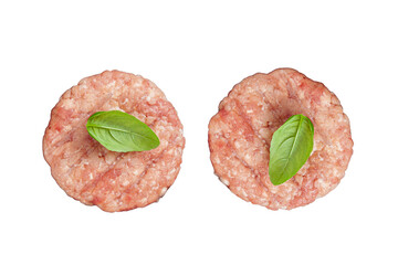 Raw fresh beef burgers or cutlet with pepper