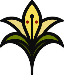 yellow lily illustration