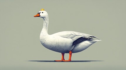 Fototapeta premium Majestic White Goose with Crown