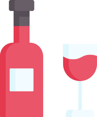 wine bottle Illustration on a white background.