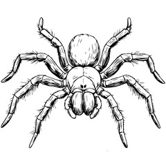 Vector illustration of spider isolated on white background.
