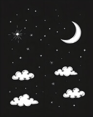 Fototapeta premium Sky at Night Illustration 