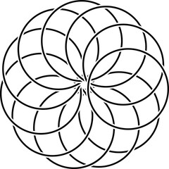 Overlapping circles line icon, maths, geometric, diagram