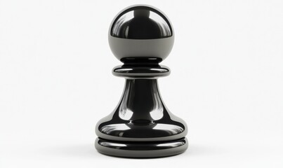 Black pawn chess piece on white background, strategy concept (1)