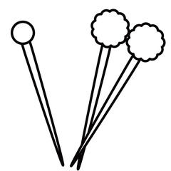 三本のまち針のイラスト