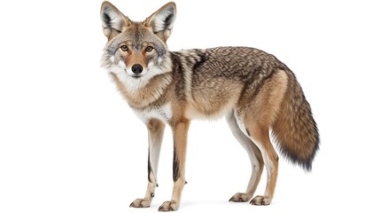 Fototapeta premium High-definition coyote standing alert images
