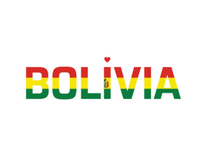 I love Bolivia, I love Bolivia typographic design with flag typography and heart on white background, Vector design of I love Bolivia, Bolivia National Day Design