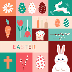 Vector abstract geomertic easter illustration.