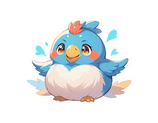 Cute bird cartoon, on transparent background png