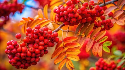 Red Mountain Ash Tree Autumn Foliage