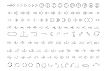 Collection of various arrow icons and symbols for design,modern simple arrows