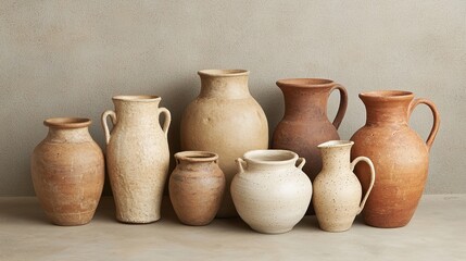 Artistic pottery display artisan studio product photography indoor close-up crafted chaos in clay