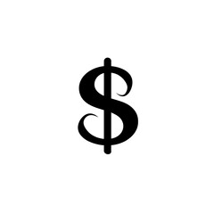 Obraz premium Simple Dollar Sign Icon on White Background