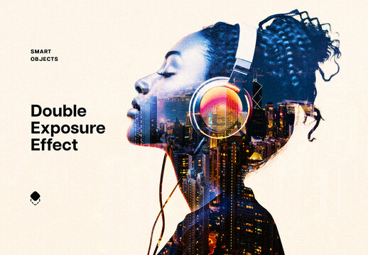 Double Exposure Template Effect Mockup