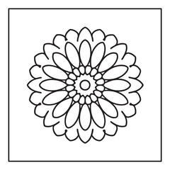 Fototapeta premium Mandala, mandala coloring book, mandala coloring pages, bold & easy coloring pages, line art, black and white, illustration, mandala abstract, mandala background, mandala shapes, mandala painting