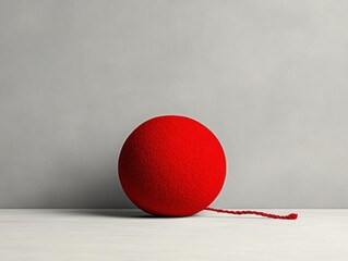 Isolated 3d red sphere with reflection, a Japanese symbol