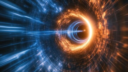 Obraz premium Hyperdimensional gateway with interdimensional energy flow in the vastness of space