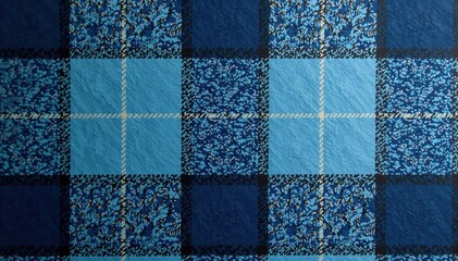 Subtle blue and gray glen plaid, repeating texture, fabric, background, digital