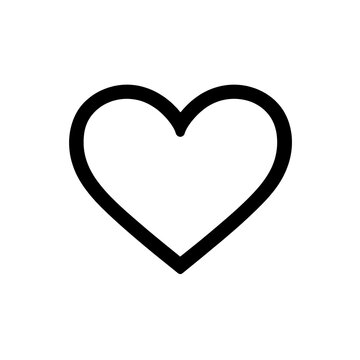 Simple black outline heart icon