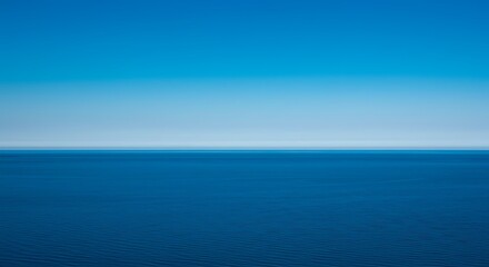 Obraz premium Serene Ocean Horizon: Blue Sky and Calm Sea AI Generated