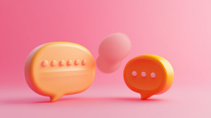3d Chat bubble. Talk, dialogue, messenger or online support concept. concept. Vector illustration