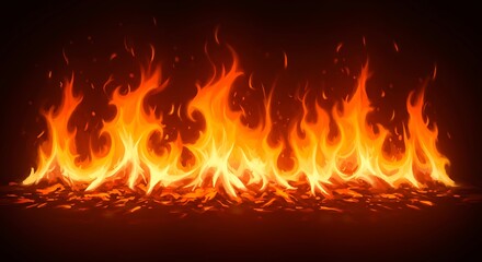 Fototapeta premium Fiery Inferno: Hot Embers and Bright Flames AI Generated