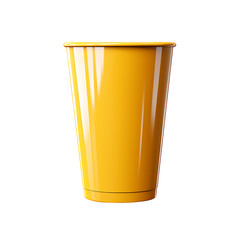 Yellow Plastic Tumbler Cup isolated on transparent background