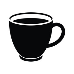 black cup of coffee vector illustration