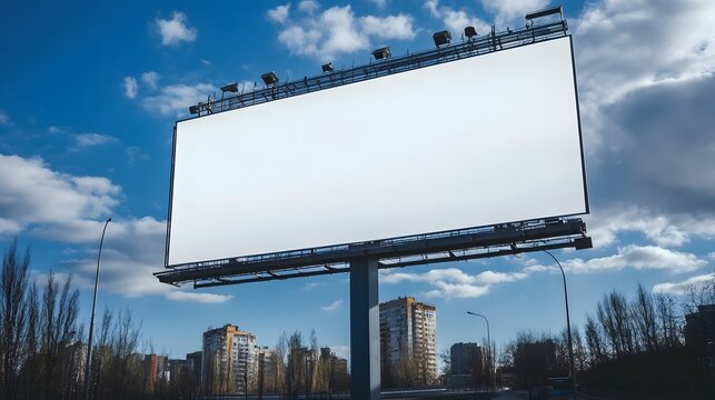 there is a large billboard on the side of the road