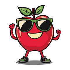 Cool Apple Mascot Logo - Fun & Minimalist Vector Design