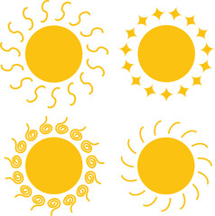 Sunny Styles: Four Vibrant Sun Designs for Every Creative Project