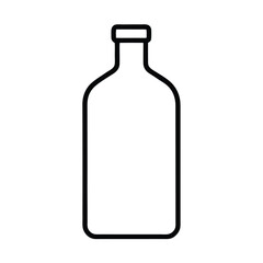empty wine bottle vector illustration, line art style vector.