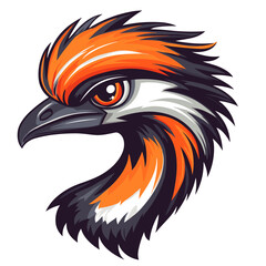 Obraz premium Ostrich head esports logo design featuring dynamic colors and modern vector graphics