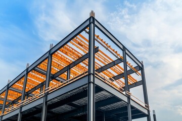 Modern Framework of a Commercial Building Under Construction