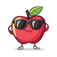 Cool Apple Mascot Logo - Fun & Minimalist Vector Design