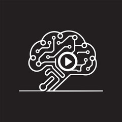 Abstract brain logo design icon illustration