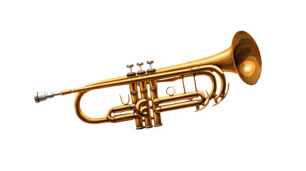 Obraz premium A striking watercolor illustration of a trumpet captured in the moment of a passionate solo music performance