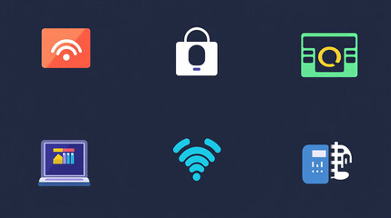 Flat set business icon style, Technology set 1, Vector illustration