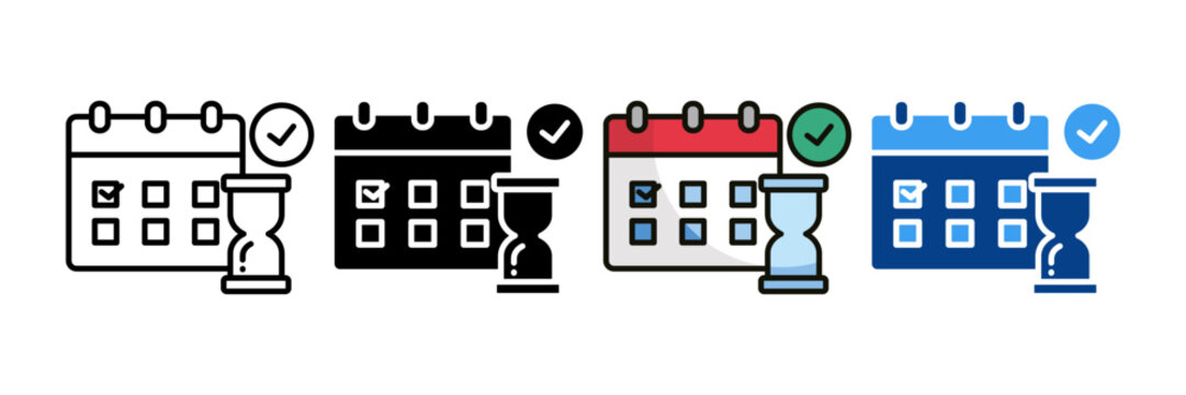 Time Management  Icon Set Multiple Style Collection