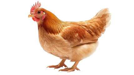 Fototapeta premium Isolated chicken on black background, studio portrait of a domestic fowl