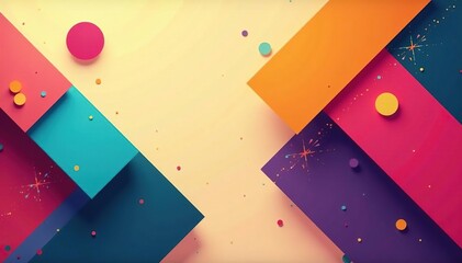 Geometric abstract shapes, vibrant colors, modern design , minimal, geometric pattern, seamless