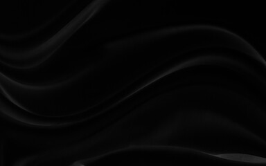 Black gray satin dark fabric texture luxurious shiny that is abstract silk cloth background with patterns soft waves blur beautiful.