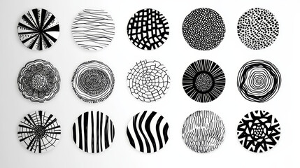 Hand drawn scribble circles template. Monochrome creative illustration. 