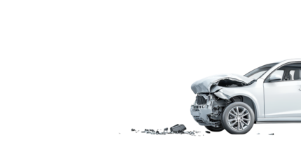 Car crash aftermath, extensive vehicle damage scene depicting road accident for insurance claim and safety awareness