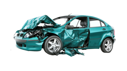 Aftermath of a car accident, stark reminder of road safety and prevention