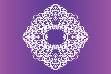 Ethnic Dayak batik luxury natural gradation flower and leaf art design. Mandala illustration.