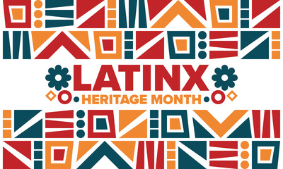 Fototapeta premium Latinx Heritage Month. National Hispanic Heritage Month. Hispanic and Latino Americans culture. Celebrate annual in United States. Poster, card, banner and background. Vector illustration