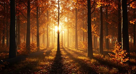 Fototapeta premium Golden Hour's Embrace AI Generated