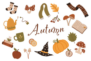 set of autumn elements. collection