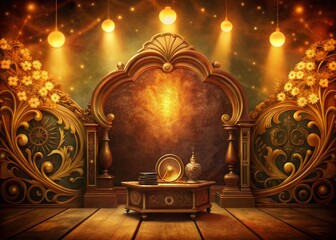 Warm Vintage Background with Dark Border - Low Light Photo Stock